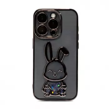 iLike Apple iPhone 13 Pro Silikona Maciņš Print Desire Rabbit Melns