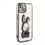iLike Apple iPhone 14 Silikona Maciņš Print Desire Rabbit Melns