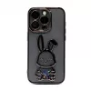 iLike Apple iPhone 14 Pro Silikona Maciņa Drukāts Desire Rabbit Melns