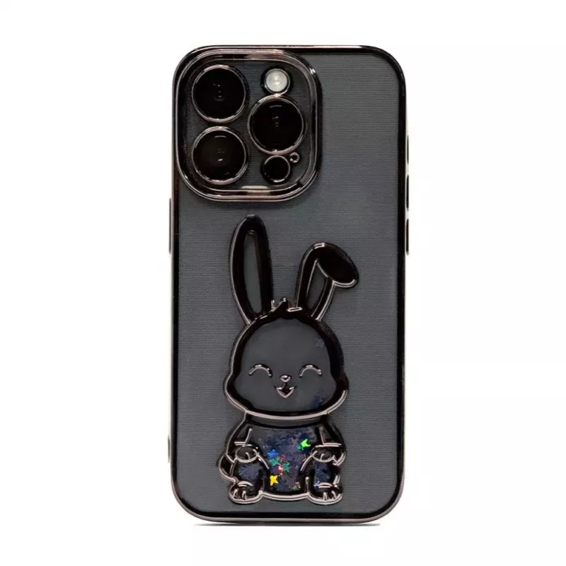 iLike Apple iPhone 14 Pro Silikona Maciņa Drukāts Desire Rabbit Melns