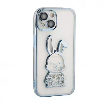 iLike Apple iPhone 15 Silikona Maciņš Print Desire Rabbit Zils