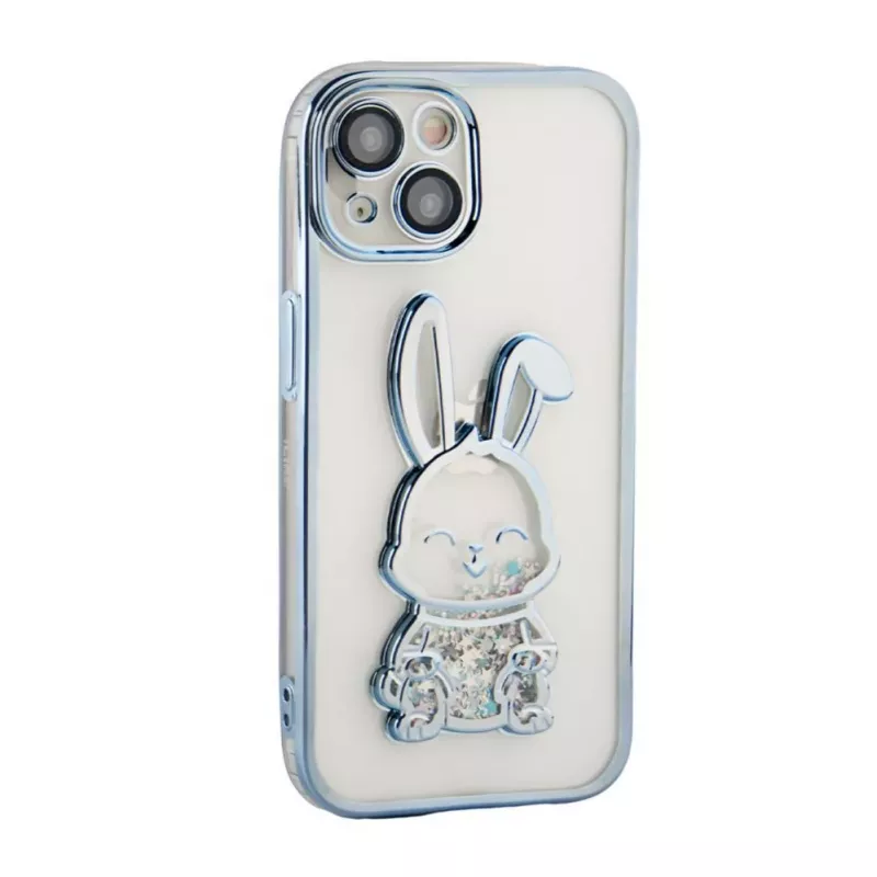 iLike Apple iPhone 15 Silikona Maciņš Print Desire Rabbit Zils