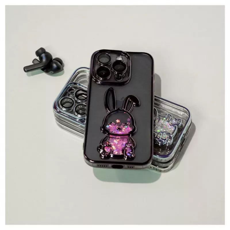 iLike Apple iPhone 15 Pro Silikona maciņš Print Desire Rabbit Purple