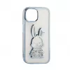 iLike Apple iPhone 15 Pro Silikona Maciņš Print Desire Rabbit Zils