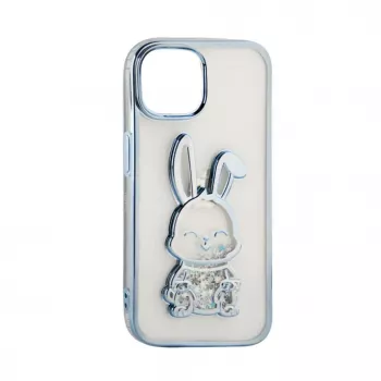iLike Apple iPhone 15 Pro Silikona Maciņš Print Desire Rabbit Zils