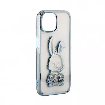 iLike Apple iPhone 15 Pro Silikona Maciņš Print Desire Rabbit Zils