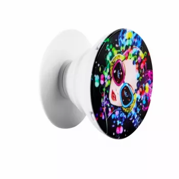 iLike Universal Pop Holder Party - Telefona turētājs un statīvs, 360° rotējams, 180° slīpums, atkārtoti lietojama līme, daudzkrāsains