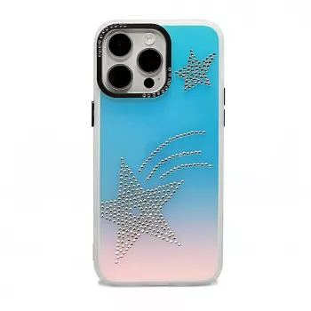 iLike Apple iPhone 14 Laser Shell Star Back Cover - Caurspīdīgs