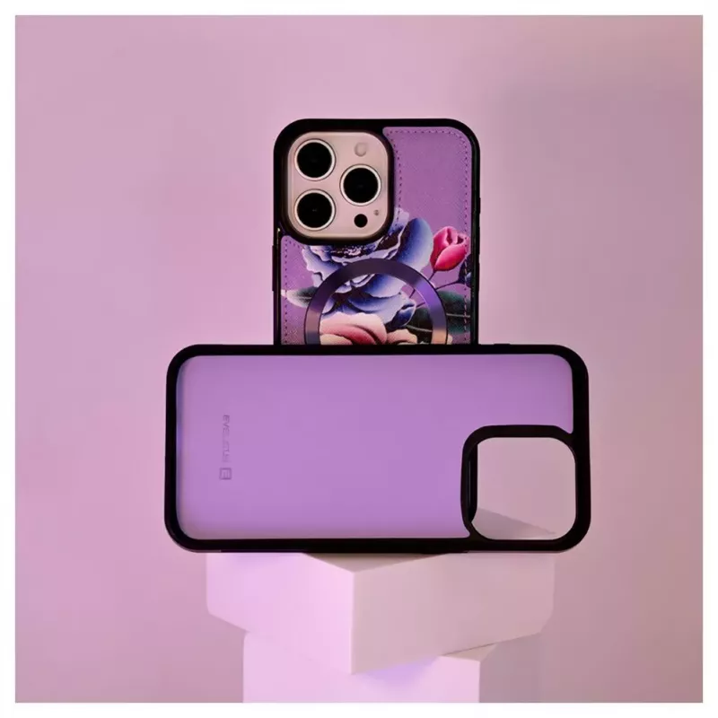 Evelatus Apple iPhone 15 Pro Maciņš un Plānais Vāciņš Violetā Krāsā