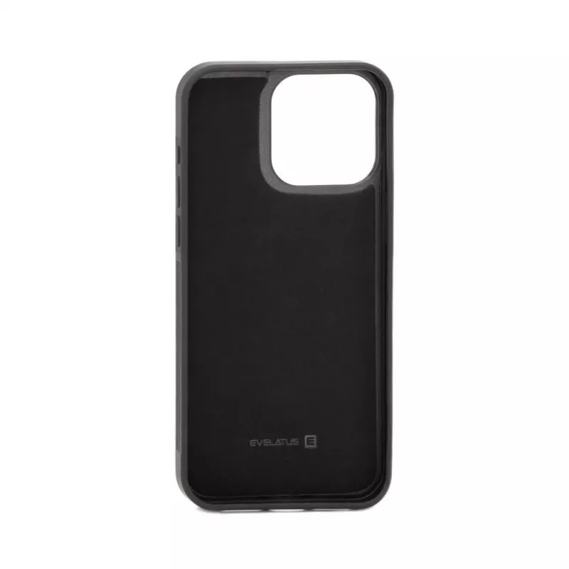 Evelatus Apple iPhone 14 Pro Max ādas maciņš ar rāvējslēdzēju, ziedu dizains, melns