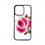 Evelatus Apple iPhone 15 Pro Leather Case Zipper Design Flower White