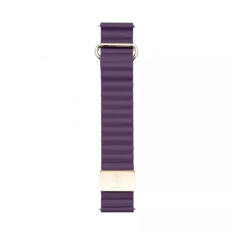Connect 20mm Īstas ādas pulksteņa siksniņa ar magnētisku aizdari - Crimson Cherry (130mm M/L)