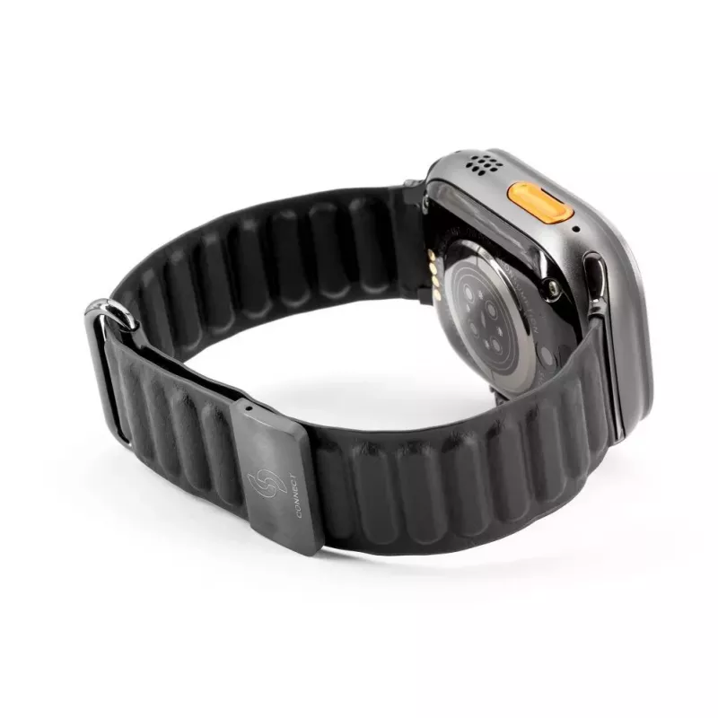 Connect Watch 38/40/41mm Mākslīgās ādas magnētiskā aizmugures sprādzes pulksteņa siksniņa Melna