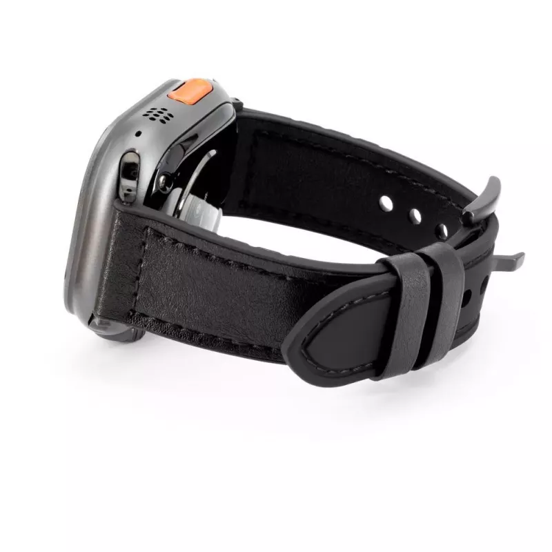 Connect Watch 38/40/41mm Silikona ielāpa ādas pulksteņa siksniņa (132mm M/L) Melna