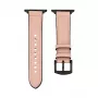 Connect Watch 42/44/45mm Silicone Patch Leather Watch Strap (132mm M/L) Pink Sand