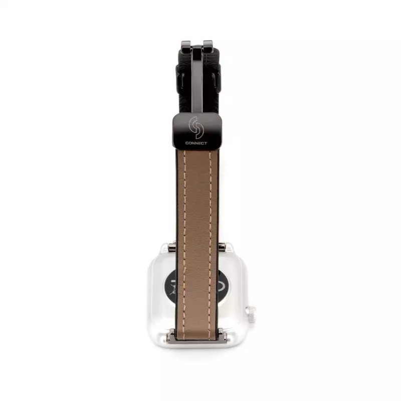 Connect 20mm Silicone Leather Watch Strap with Magnetic Wine Red