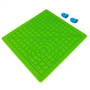 iLike S2 Silikona Paliktnis (18x18cm) Drošai 3D Drukāšanas Pildspalvas Lietošanai + 2 Pirkstu Uzliktņi Zaļš
