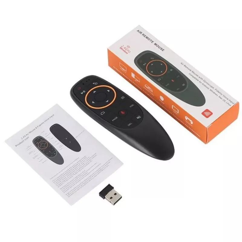 CP G10s Universal Smart TV Air Mouse - Bezvadu / IR Tālvadības pults ar Balss palīgu un Žiroskopu Melna