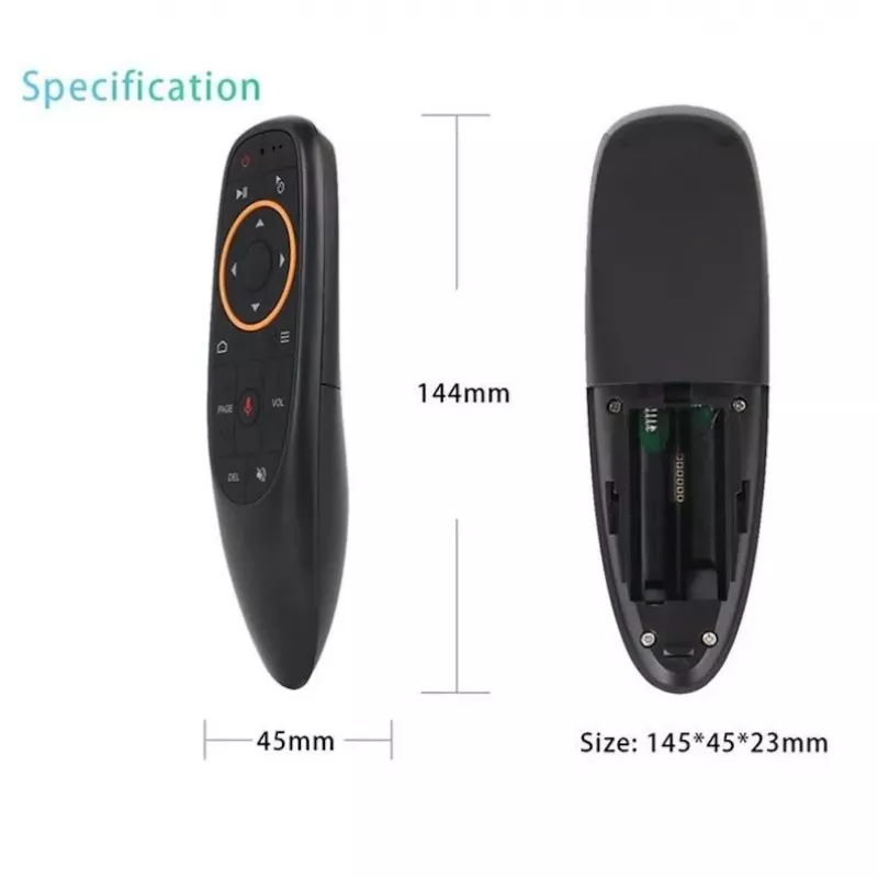 CP G10s Universal Smart TV Air Mouse - Bezvadu / IR Tālvadības pults ar Balss palīgu un Žiroskopu Melna