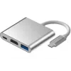iLike HD1 3in1 USB-C uz HDMI 4K / USB 3.0 / USB-C Sievišķais Adapteris Sudraba