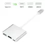 iLike HD1 3in1 USB-C uz HDMI 4K / USB 3.0 / USB-C Sievišķais Adapteris Sudraba