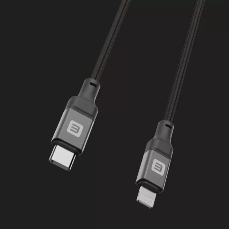 Evelatus USB-C to Lightning kabelis 2.0M 60W (MFI09) Alumīnija korpuss Pīts Melns