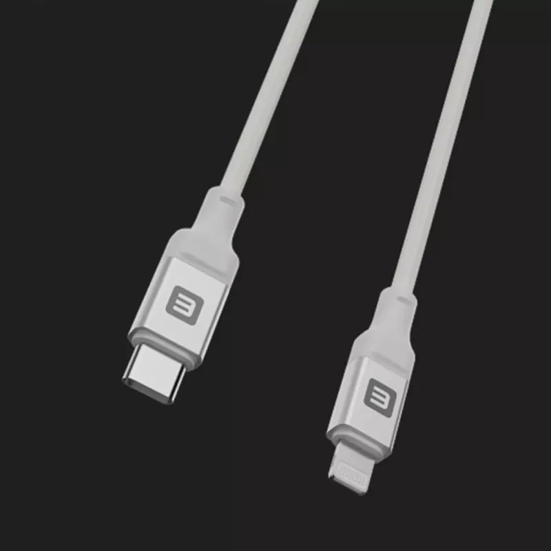 Evelatus USB-C to Lightning Cable 2.0M 60W (MFI09) Aluminum Housing Braiding White