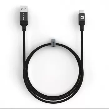 Evelatus USB-A uz USB-C kabelis 1,2m pīts neilons melns