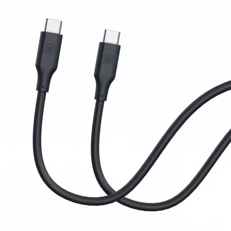 Evelatus USB-C uz USB-C Silikona Kabelis 1,2m 60W / 20V 3A Melns