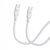 Evelatus USB-C uz USB-C Silikona kabelis 1,2m 60W / 20V 3A Balts