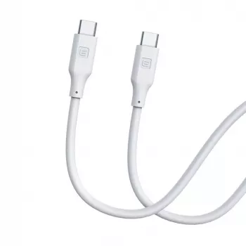 Evelatus USB-C uz USB-C Silikona kabelis 1,2m 60W / 20V 3A Balts