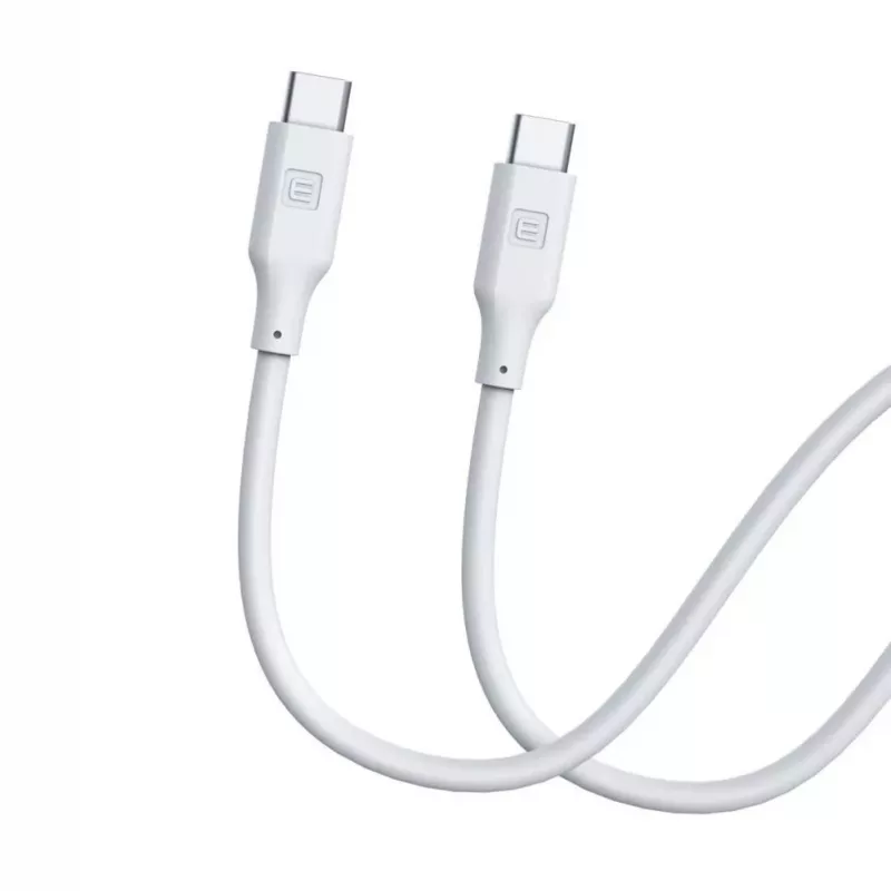 Evelatus USB-C uz USB-C Silikona kabelis 1,2m 60W / 20V 3A Balts