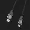 Evelatus USB-C to Lightning kabelis 1.2m 60W MFi sertificēts pīts neilons alumīnija korpuss melns