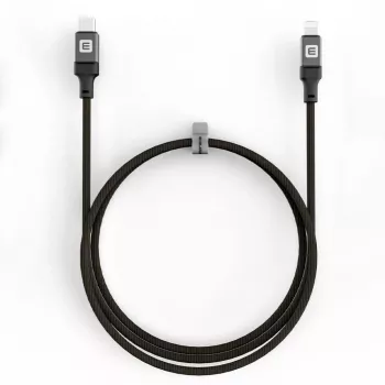 Evelatus USB-C to Lightning kabelis 1.2m 60W MFi sertificēts pīts neilons alumīnija korpuss melns