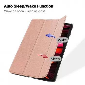 iLike IdeaTab M10 Plus 10.6 3rd Gen TB125 / TB128 Tri-Fold Eco-Leather Stand Case Rose Gold