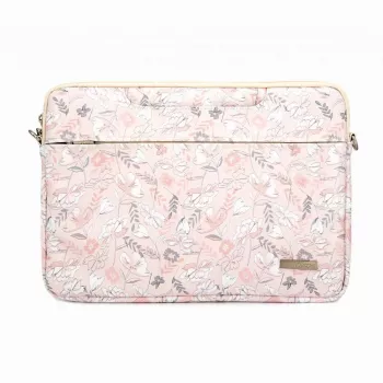 iLike 13-14 collu auduma klēpjdatora soma ar siksnu Flower Pink