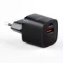 Evelatus USB-A un USB-C 30W Max ES lādētājs melns