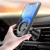 iLike C61 Metāla Auto Gaisa Vadu Turētājs Ar Skrūvju Fiksāciju Universāls Magnētisks Magsafe Gredzens Viedtālruņa Regulējams Turētājs Melns
