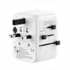 EVELATUS 35W World Travel Adapter ar 1 PD USB-C, 2 USB-C, 2 USB-A, Balts