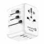 EVELATUS 35W World Travel Adapter ar 1 PD USB-C, 2 USB-C, 2 USB-A, Balts