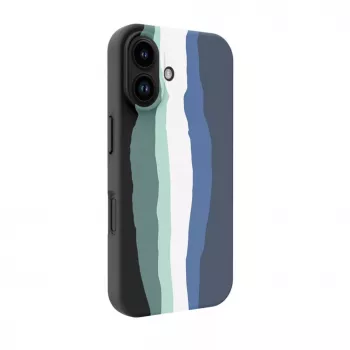 Evelatus Apple iPhone 16 Daudzkrāsains Silikona Maciņš ar MagSafe Aura Blue