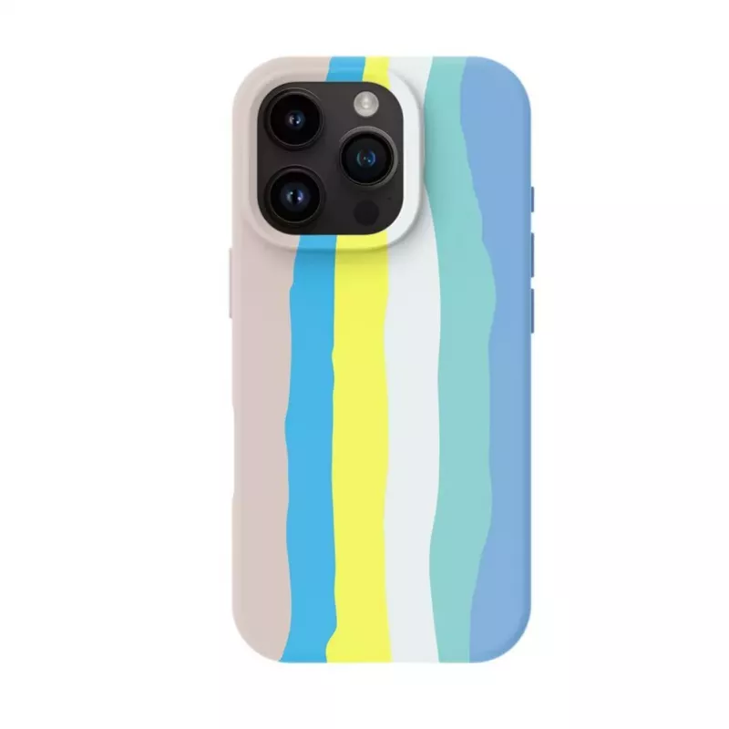 Evelatus Apple iPhone 16 Pro Multi-Colored Silicone Case With MagSafe Beige Cream