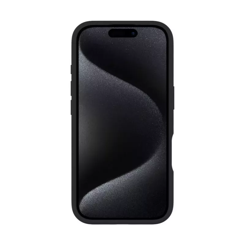 Evelatus Apple iPhone 16 Premium Magsafe ar Statīvu Soft Touch Silikona Maciņš Melns