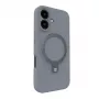 Evelatus Apple iPhone 16 Premium Magsafe ar Statīvu Soft Touch Silikona Maciņš Sudraba
