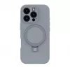 Evelatus Apple iPhone 16 Pro Premium MagSafe ar Statīvu Soft Touch Silikona Maciņš Sudraba
