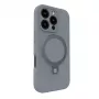 Evelatus Apple iPhone 16 Pro Premium MagSafe ar Statīvu Soft Touch Silikona Maciņš Sudraba