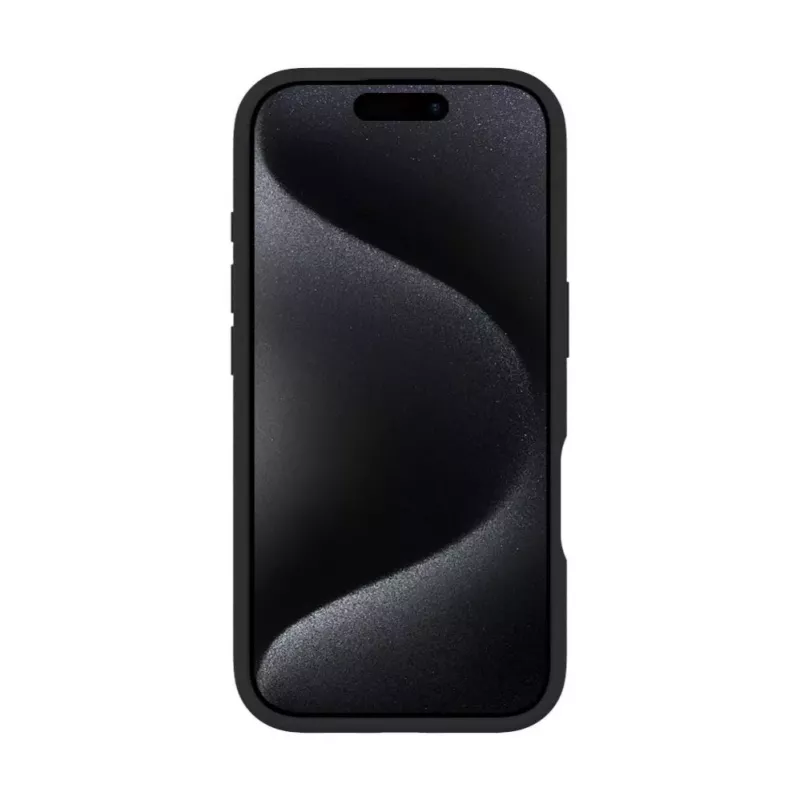 Evelatus Apple iPhone 16 Pro Max Premium MagSafe ar Statīvu Mīksta Pieskāriena Silikona Maciņš Melns