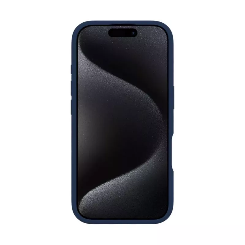 Evelatus Apple iPhone 16 Pro Max Premium MagSafe ar Statīvu Mīksta Pieskāriena Silikona Maciņš Tumši Zils