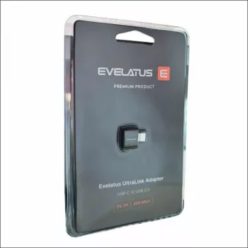 Evelatus UltraLink OTG Adapter USB-C uz USB 3.0 5V 3A 5 Gbps Melns