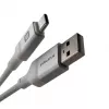 Evelatus USB-A uz USB-C kabelis 2M alumīnija korpuss pīts balts